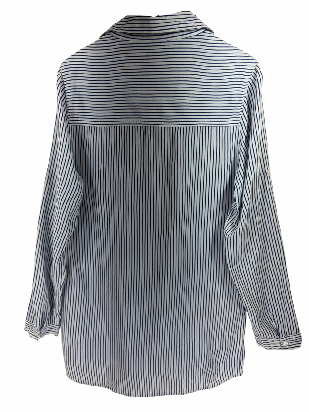 Twik Blue & White women's Vertical Stripe Button Tunic size medium - Picture 4 of 10